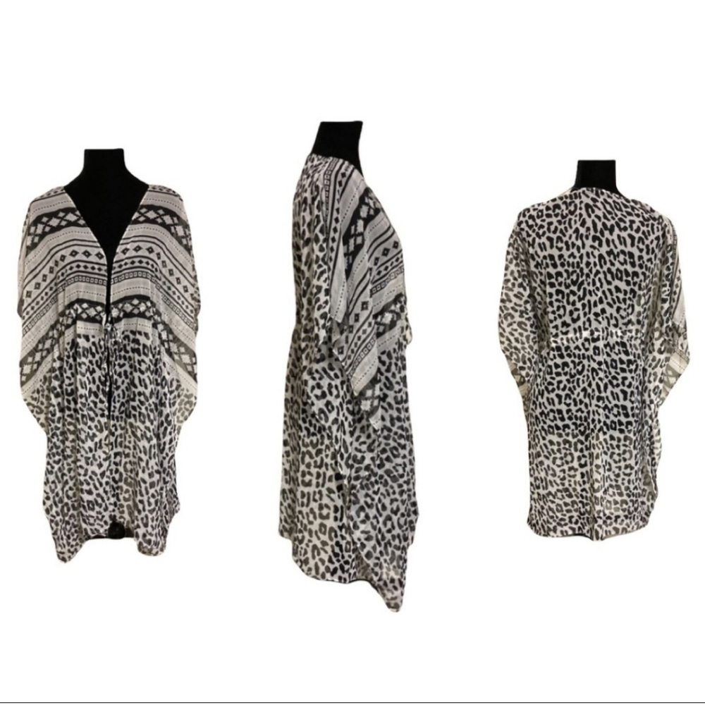 Animal Print Swim Cover Up or Kimono - Picture 2 of 3